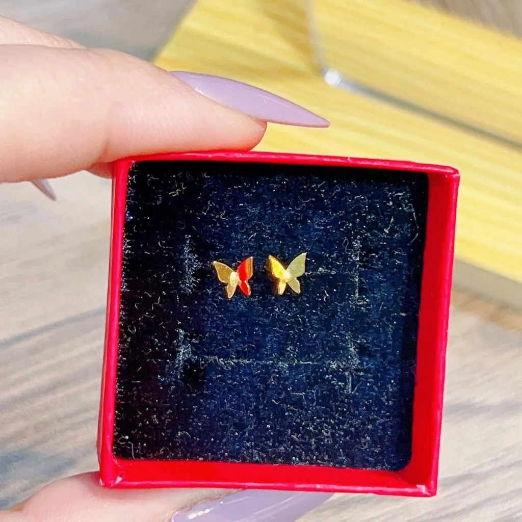 Bông Tai Bướm Vàng Tây 10 Kara Có Thẻ Hóa Đơn - Thắng Giang