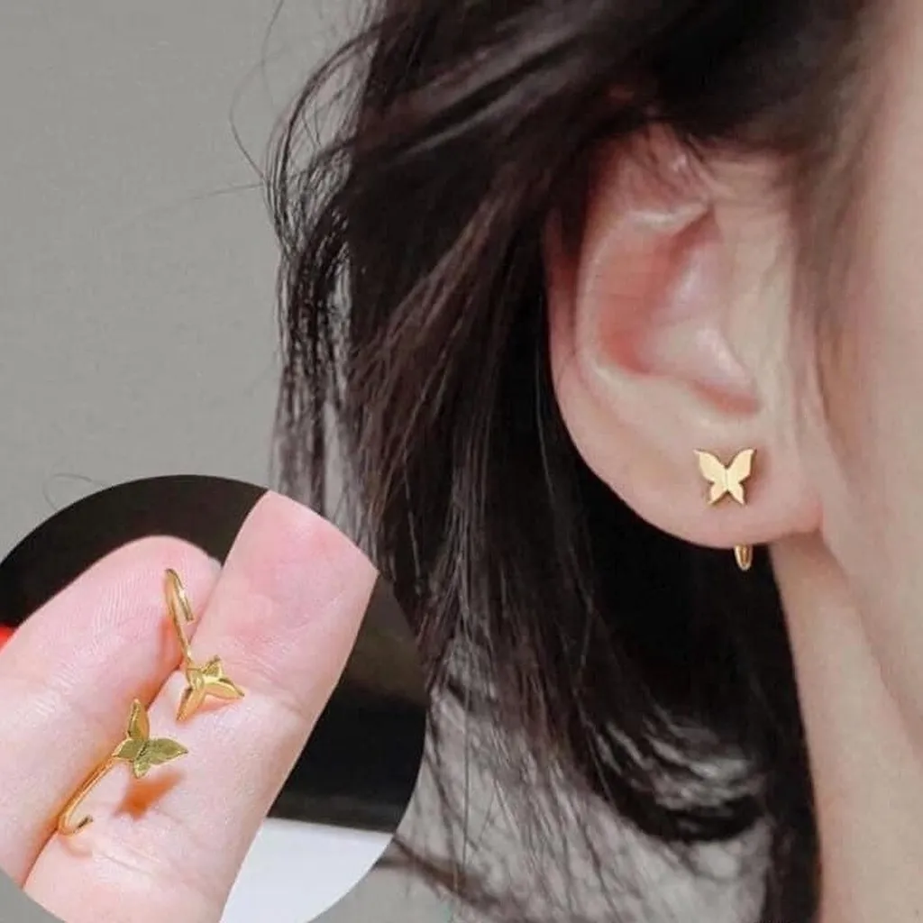 Bông Tai Bướm Móc Câu Vàng Tây 10 Kara Có Thẻ Hóa Đơn - Thắng Giang