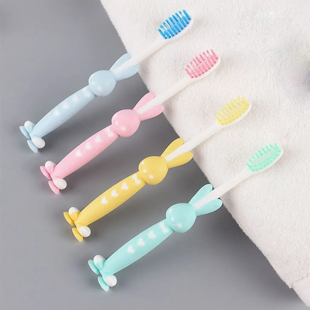 Bộ 4 Bàn Chải Đánh Răng Có Nắp Hình Thú Cho Bé Có Chân Hít - Gdn