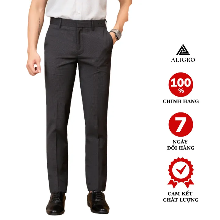 Quần Âu Màu Navy Chấm Trắng Algo1028 - Aligro