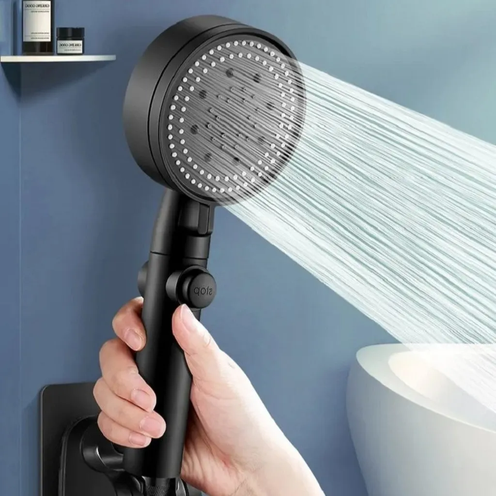 Bộ Vòi Sen Tăng Áp 5 Chế Độ Màu Đen - Gdn