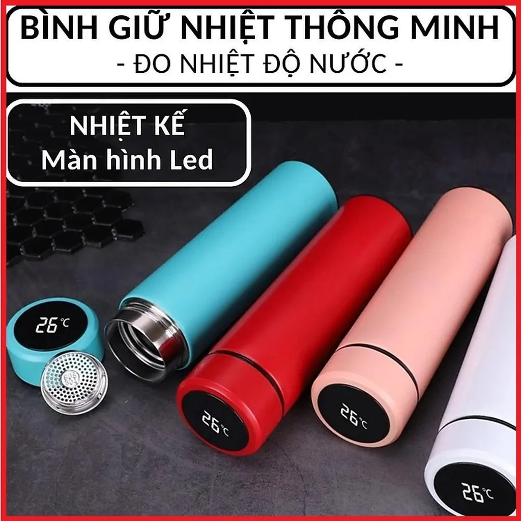 Bình Giữ Nhiệt Thông Minh Có Hiển Thị Nhiệt Độ 500ml Ctb245 - Bechip