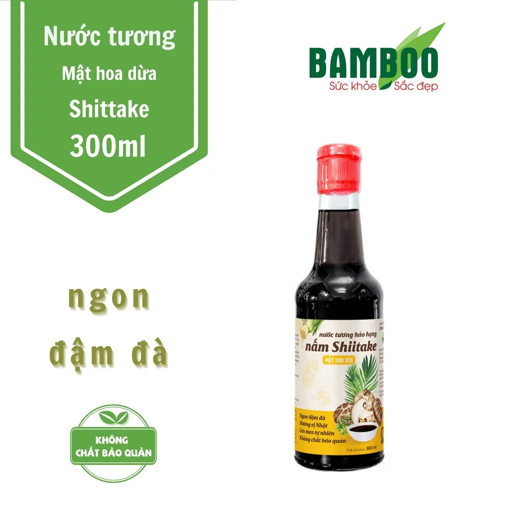 Alternative view of Nước Tương Nấm Shiitake Mật Hoa Dừa Hảo Hạn 300ml - Detoko