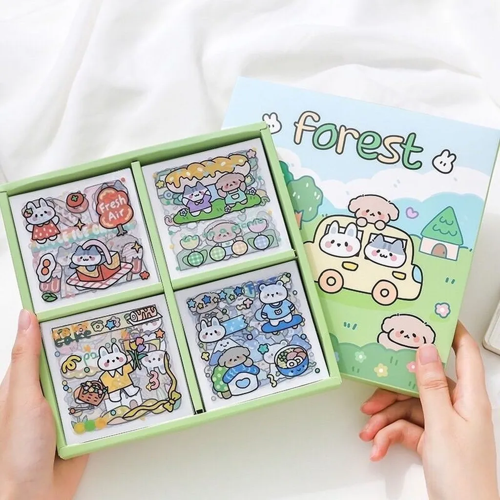 Hộp 100 Tấm Sticker Nhãn Dán Dễ Thương - Gdn