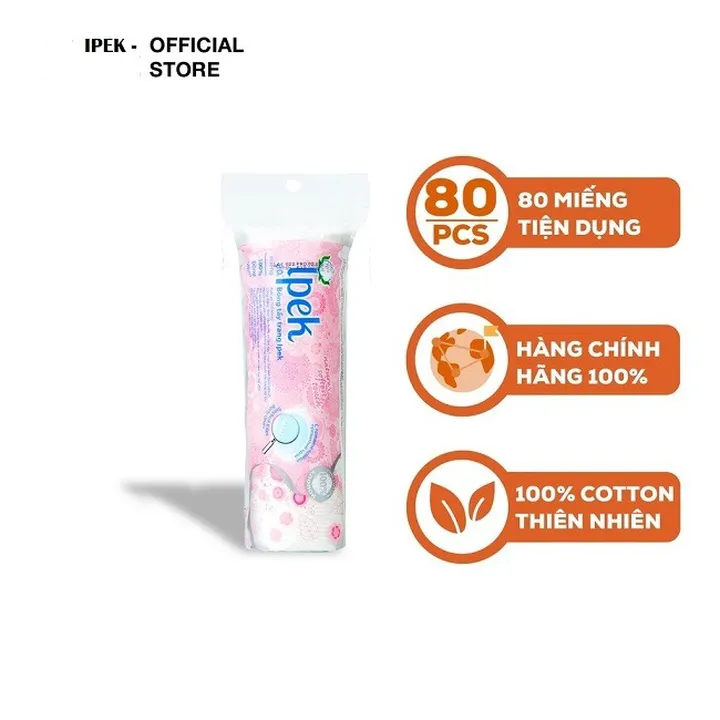 Alternative view of [ Tặng 1 Gói Bông Care4u 233 Miếng ] Thùng 30 Gói Bông Tẩy Trang Siêu Mềm Mịn 80 Miếng - Ipek
