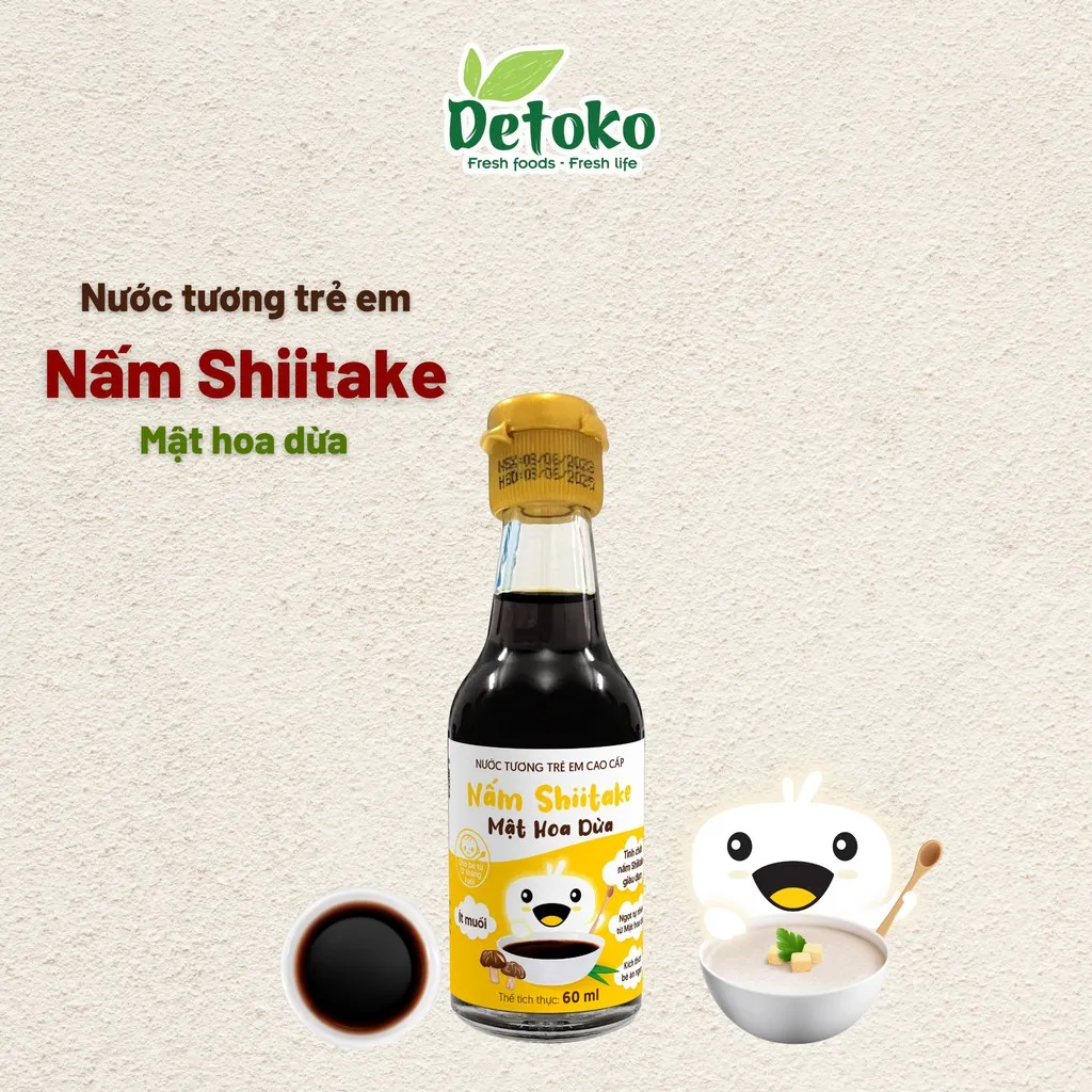 Alternative view of Nước Tương Trẻ Em Cao Cấp Nấm Shiitake 60ml Ngọt Tự Nhiên - Detoko