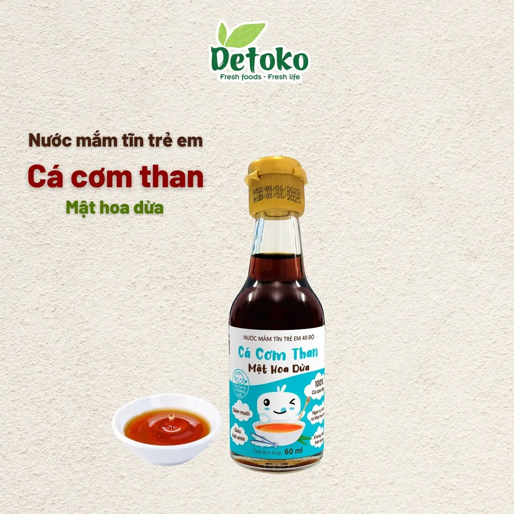 Alternative view of Nước Mắm Trẻ Em Cá Cơm Than Mật Hoa Dừa 40n Ít Muối 60ml - Detoko