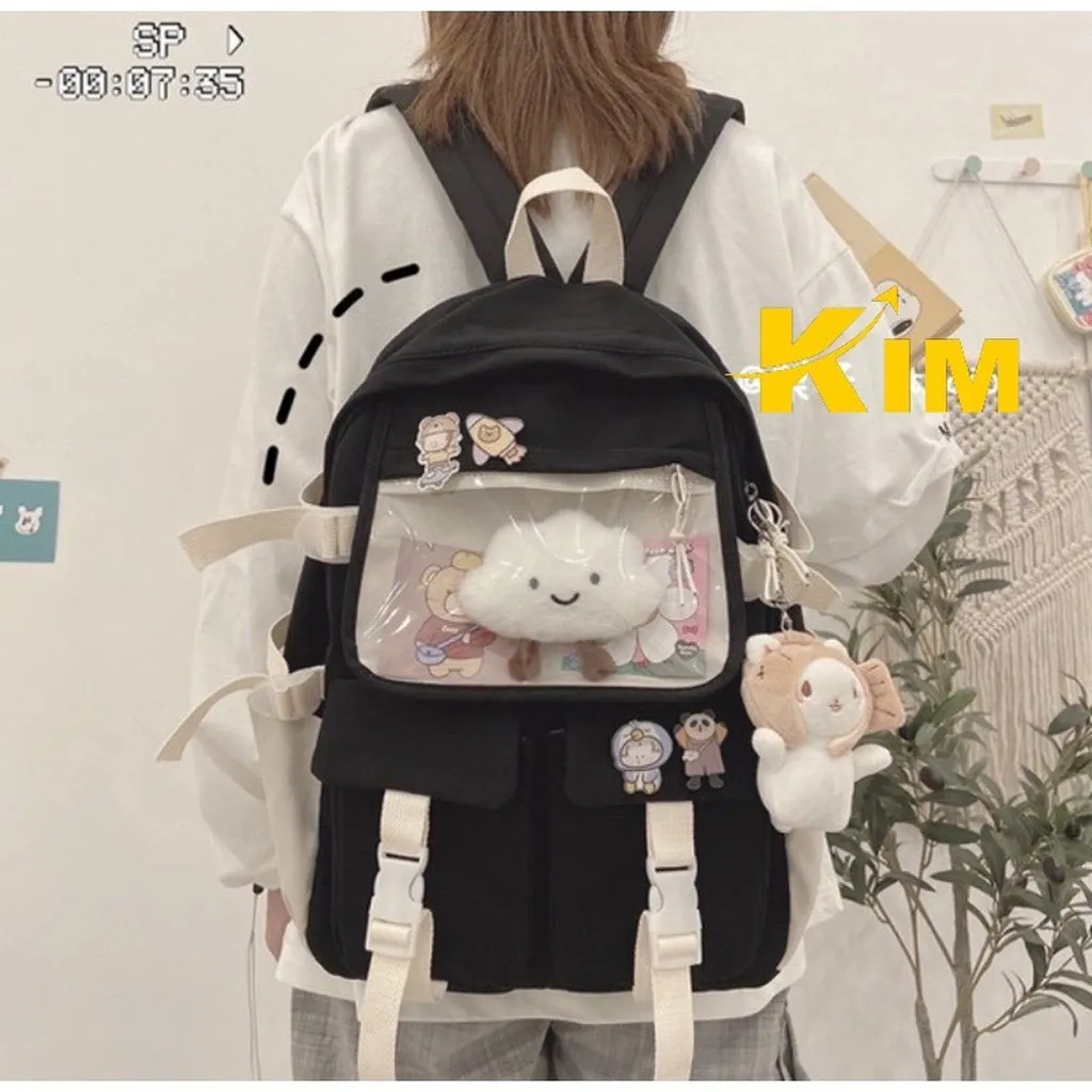 Alternative view of Balo Hộp Phối Túi Mica Viền Trắng Bl17tc - Kim