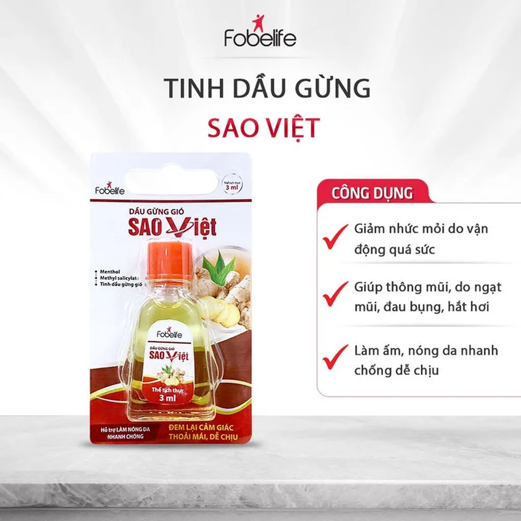 Alternative view of Dầu Gừng Sao Việt Giúp Giảm Đau Đầu, Nghẹt Sổ Mũi, Xoa Bóp Giảm Đau Vai Gáy - Fobelife