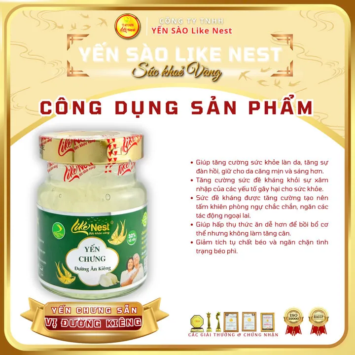 Alternative view of [ Lốc 6 Mini ] Like Nest Yến Chưng Đường Kiêng 32% Yến Like Nest - Like Beauty