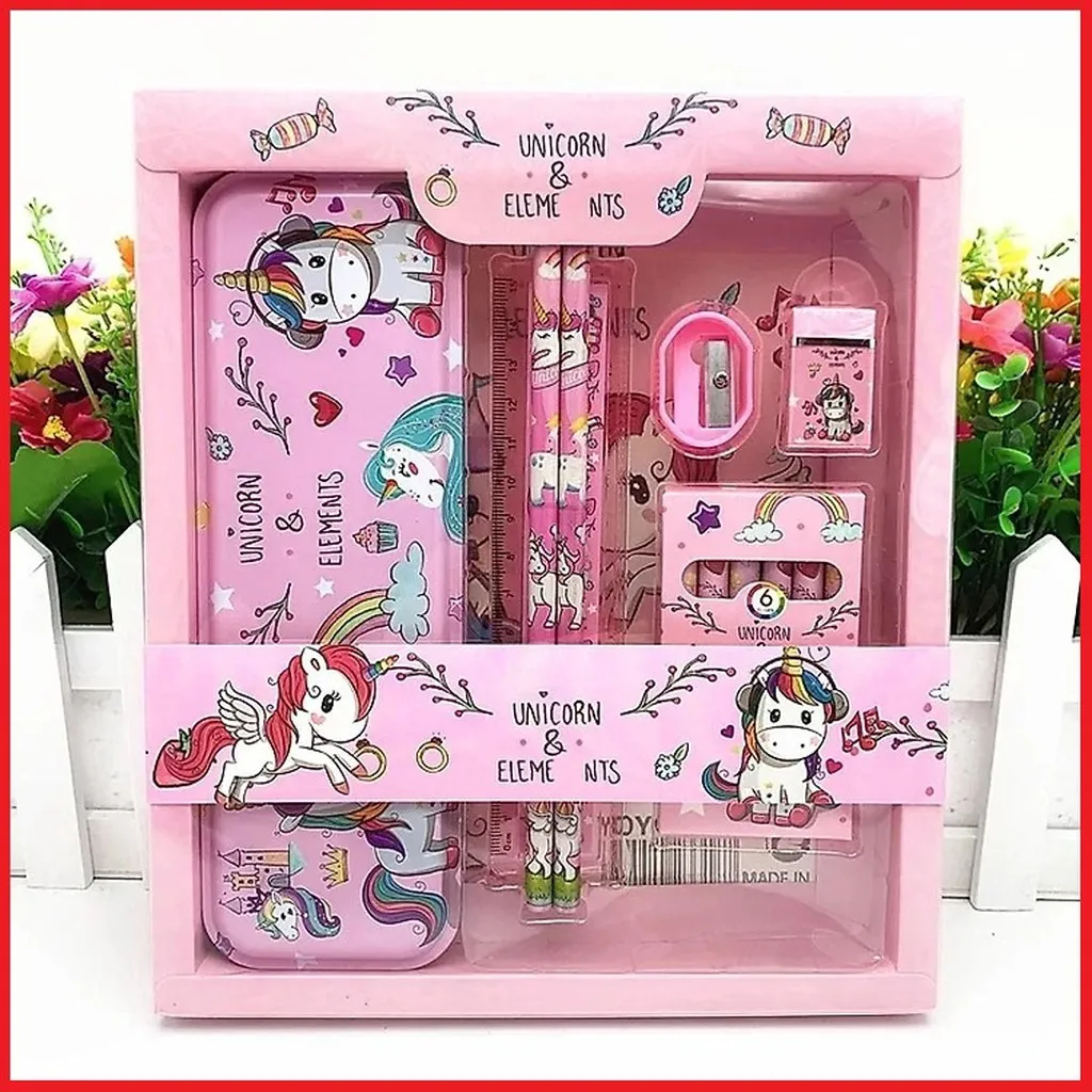 Bộ Hộp Bút 7 Món Dụng Cụ Học Tập Hình Nhân Vật Hoạt Hình Siêu Đáng Yêu Dành Cho Bé Ctb256 - Bechip