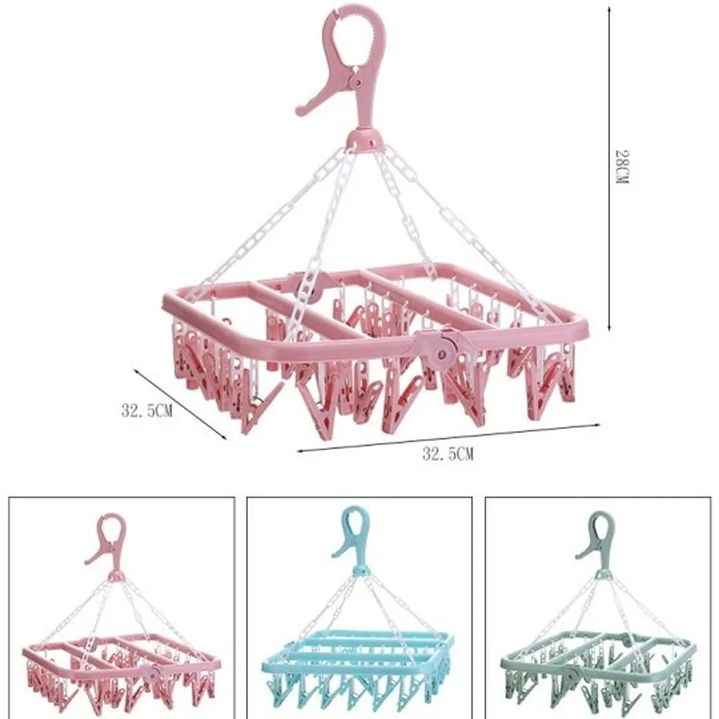 Móc Chùm Phơi Quần Áo 32 Kẹp Đa Năng - Gdn