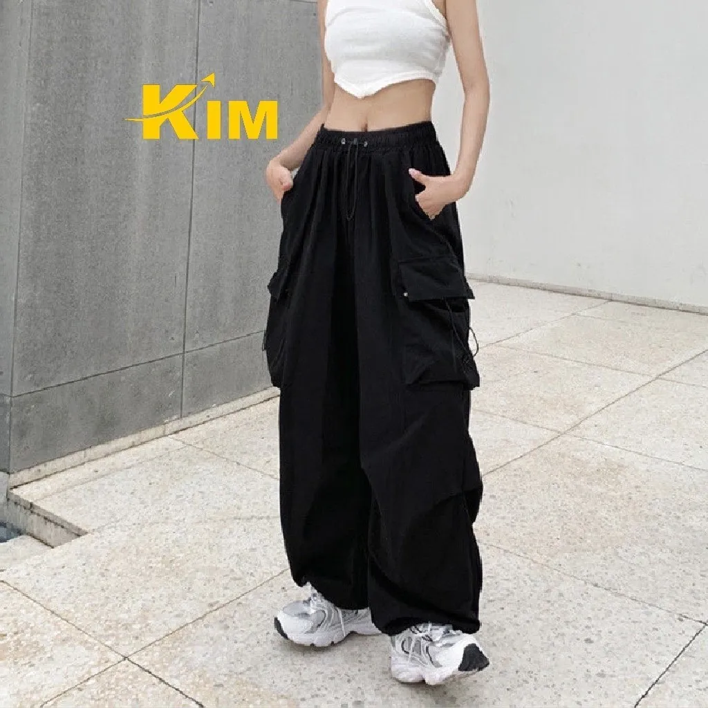 Quần Dài Kaki Nam Nữ Túi Hộp Mặc 2 Kiểu Ống Rộng Có Dây Rút Chân Tu12 - Kim