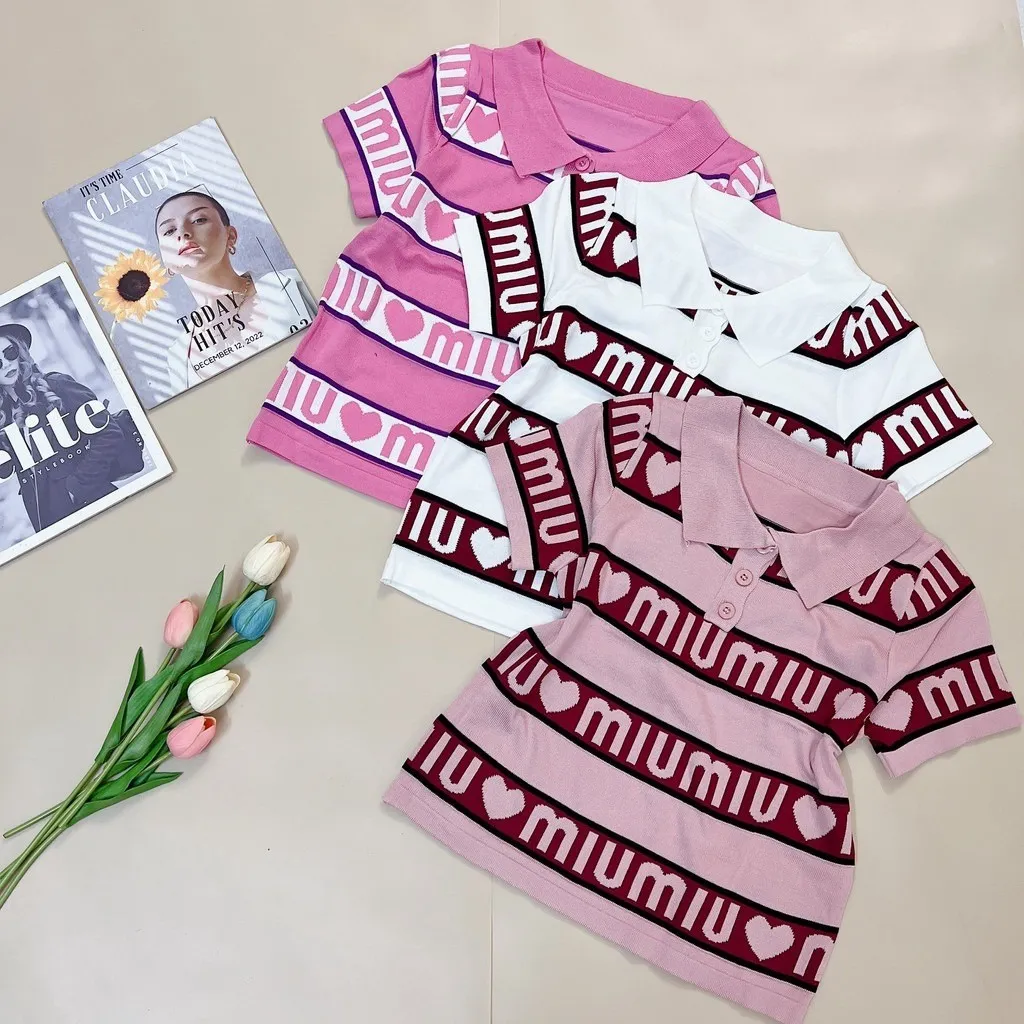 Alternative view of Áo Len Montoghi Cổ Bẻ Họa Tiết Kẻ Sọc Chữ Mm Siêu Xinh Sldca172 - Diepchi Fashion