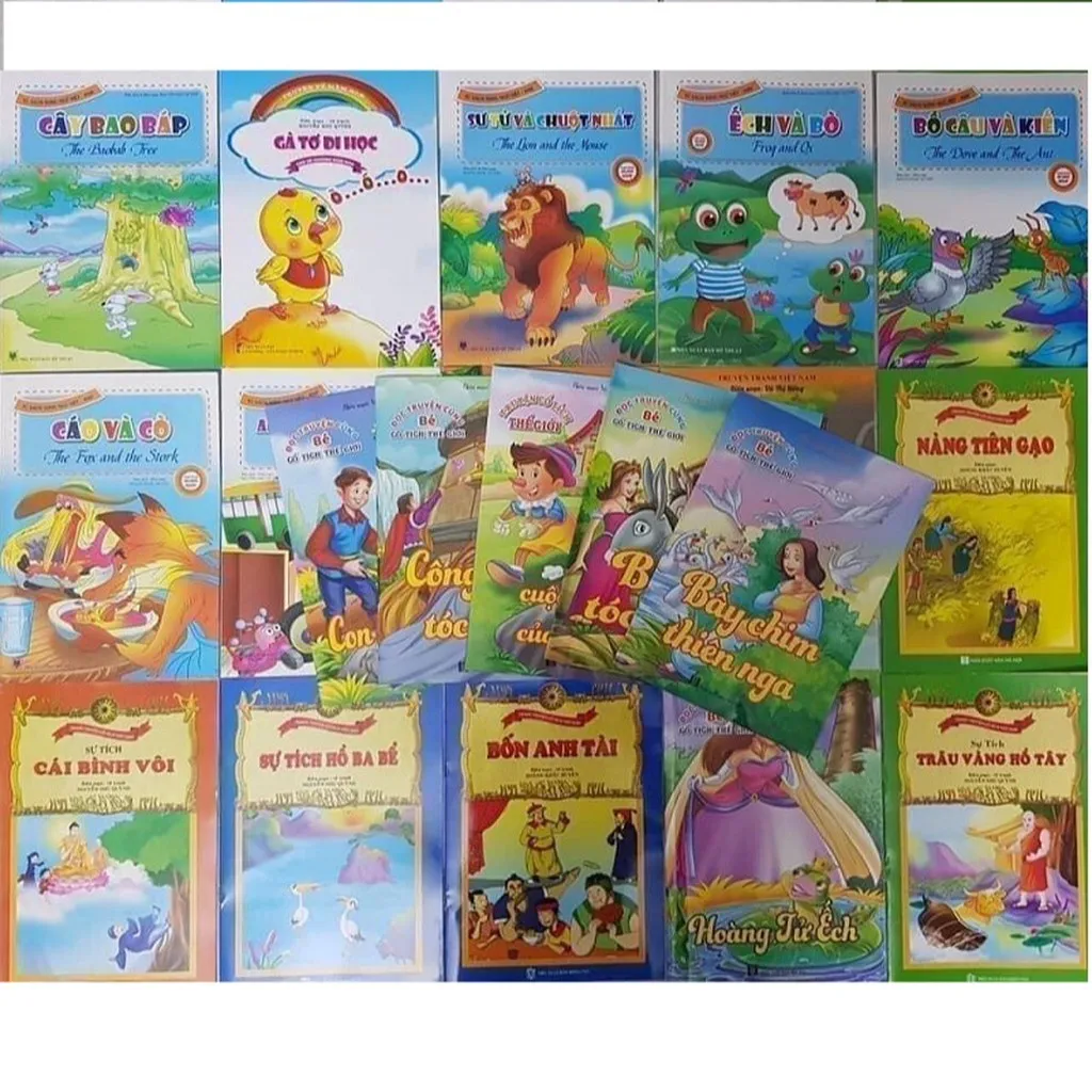 Alternative view of Set 20 Cuốn Truyện Cổ Tích, Truyện Ngụ Ngôn Việt Nam Song Ngữ Việt - Anh Cho Bé Ctb263 - Bechip