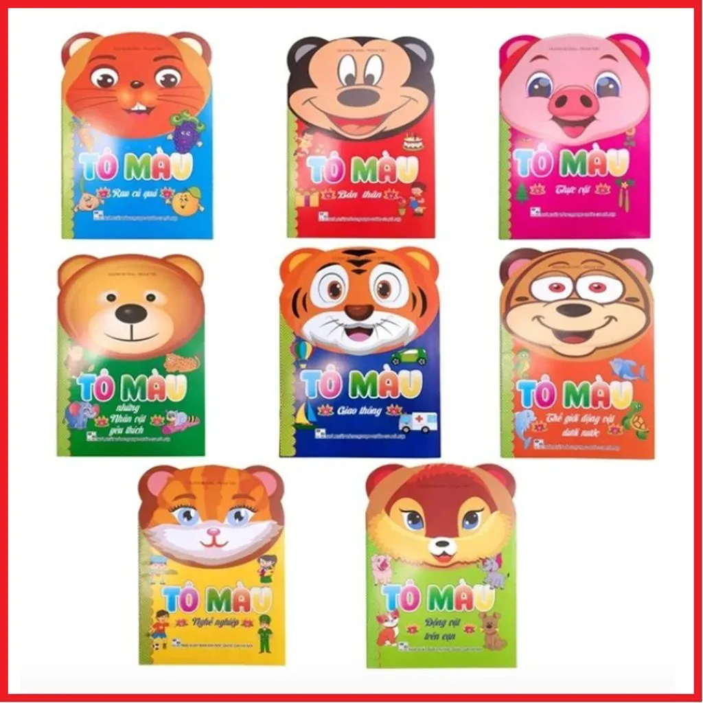 Bộ 8 Quyển Sách Tô Màu Cho Bé Theo Nhiều Chủ Đề Khác Nhau Ctb271 - Bechip