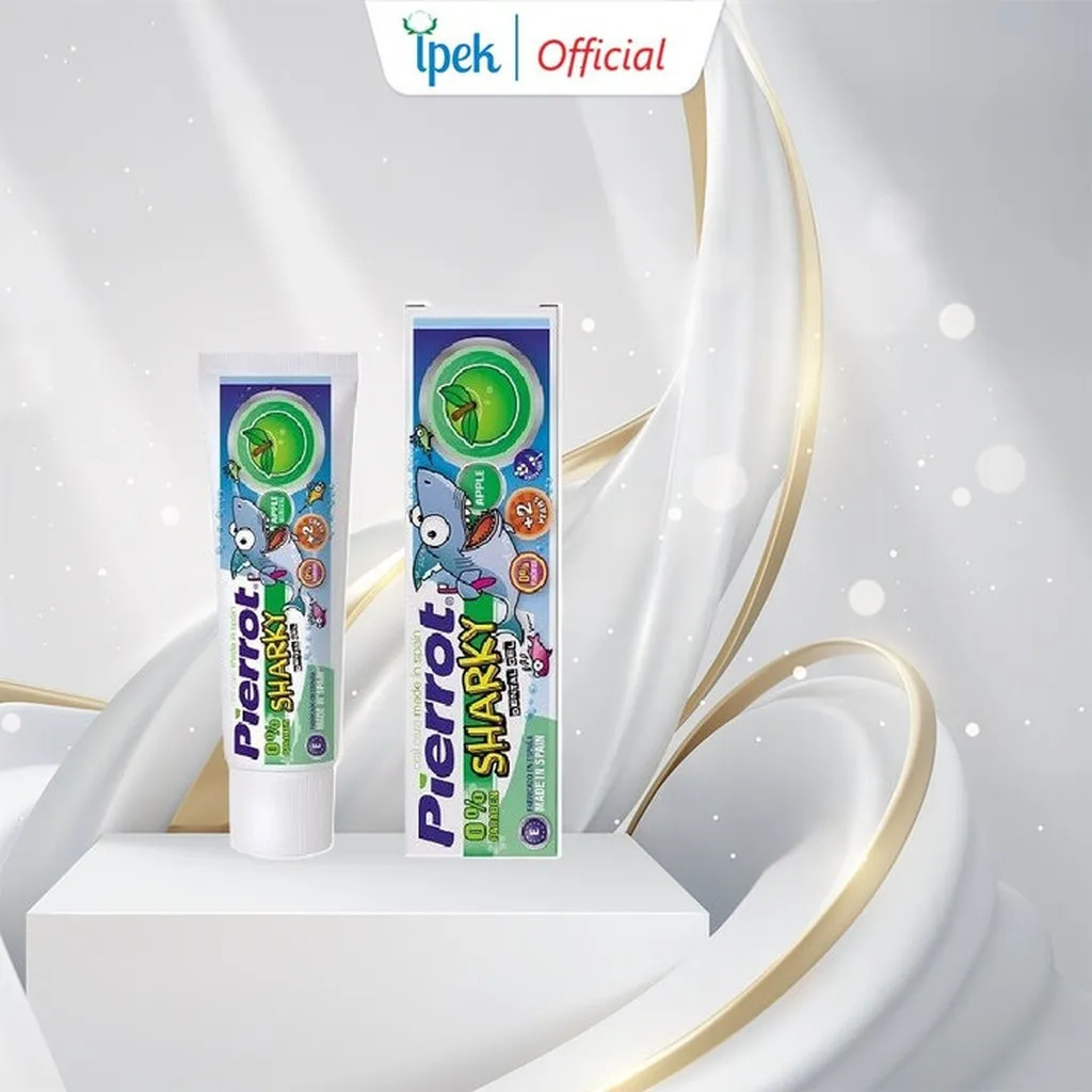 Alternative view of [ Mua 2 Tặng 1 Bông Tăm ] Gel Đánh Răng Trẻ Em Sharky Calci Hữu Cơ Hương Táo 75ml- Pierrot
