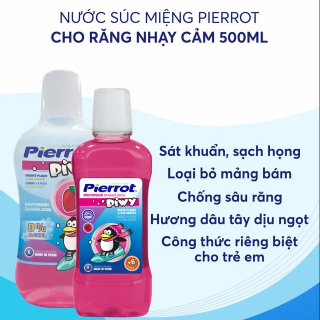 Alternative view of [ Mua 2 Tặng 1 Xịt Thơm Miệng ] Nước Súc Miệng Trẻ Em Piwy Hương Dâu Tây 500ml-pierrot