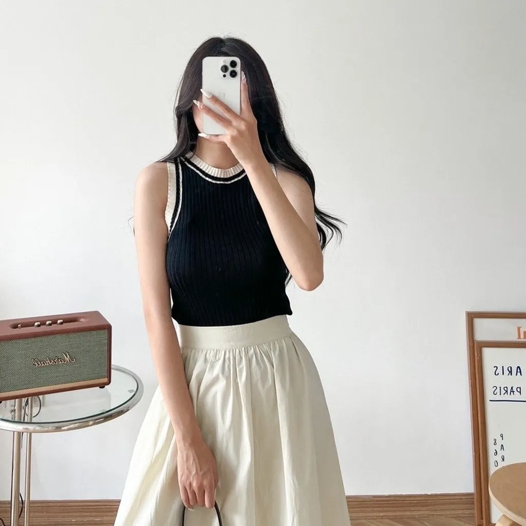 Alternative view of Áo Len 3 Lỗ Gân Nổi Viền Phối Màu Cực Xinh Sldca185 - Diepchi Fashion