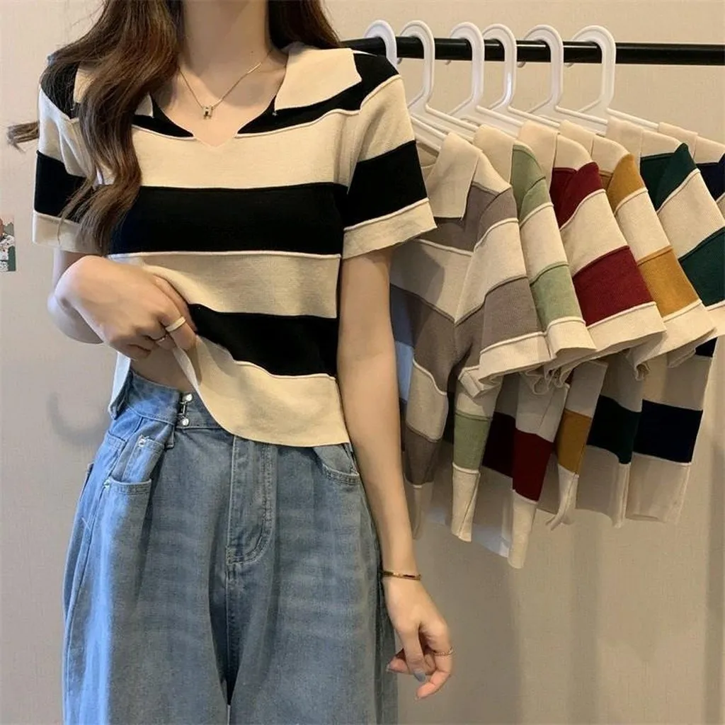 Áo Len Montoghi Cổ Bẻ Kẻ To Phong Cách Retro Slcxa183 - Chipxinhxk