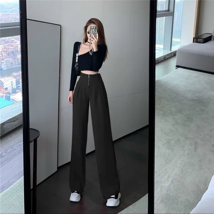 Alternative view of Quần Dài Nữ Ống Suông Cạp Cao Dây Kéo Zipper Ở Giữa - Ausa House