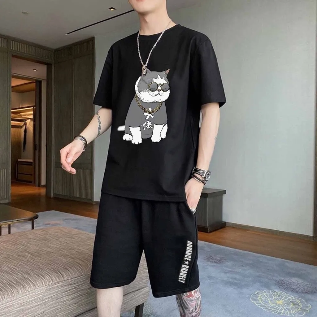 Alternative view of Đồ Bộ Thể Thao Nam Nữ Unisex Mèo Đeo Kính - Ausa House