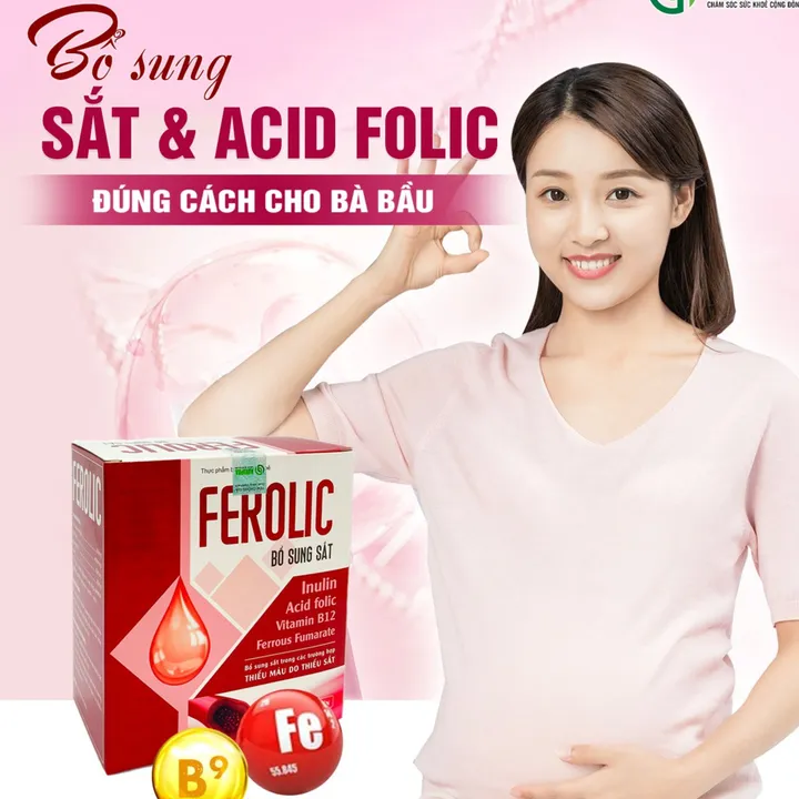 Combo 2 Hộp Viên Uống Ferolic Bổ Sung Sắt, Acid Folic,inulin, Vitamin B12 Hộp 100 Viên - Singcare
