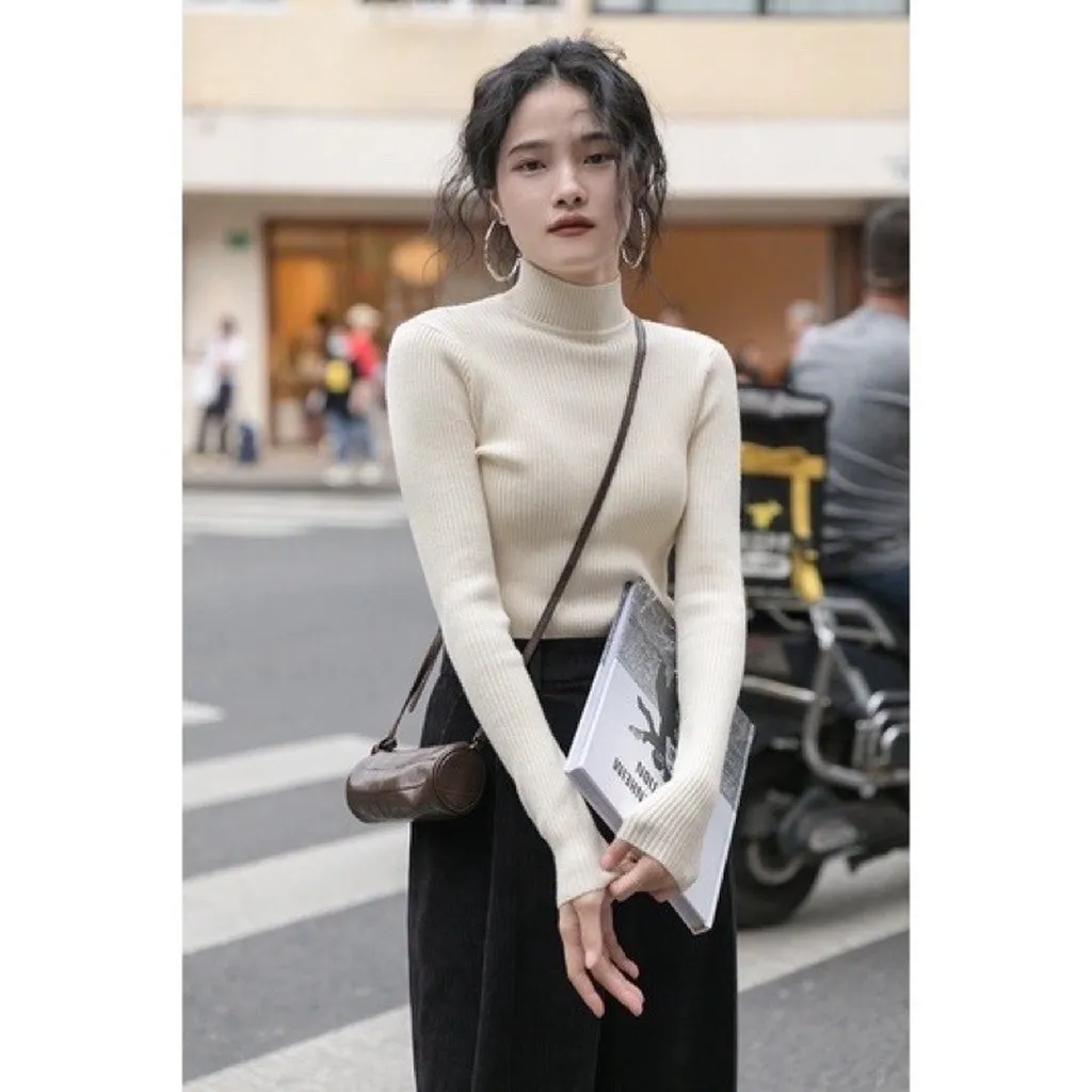 Áo Len Cổ Cao 3cm Chất Len Lụa Mềm Mịn Co Giãn 4 Chiều Sldca58 - Diepchi Fashion