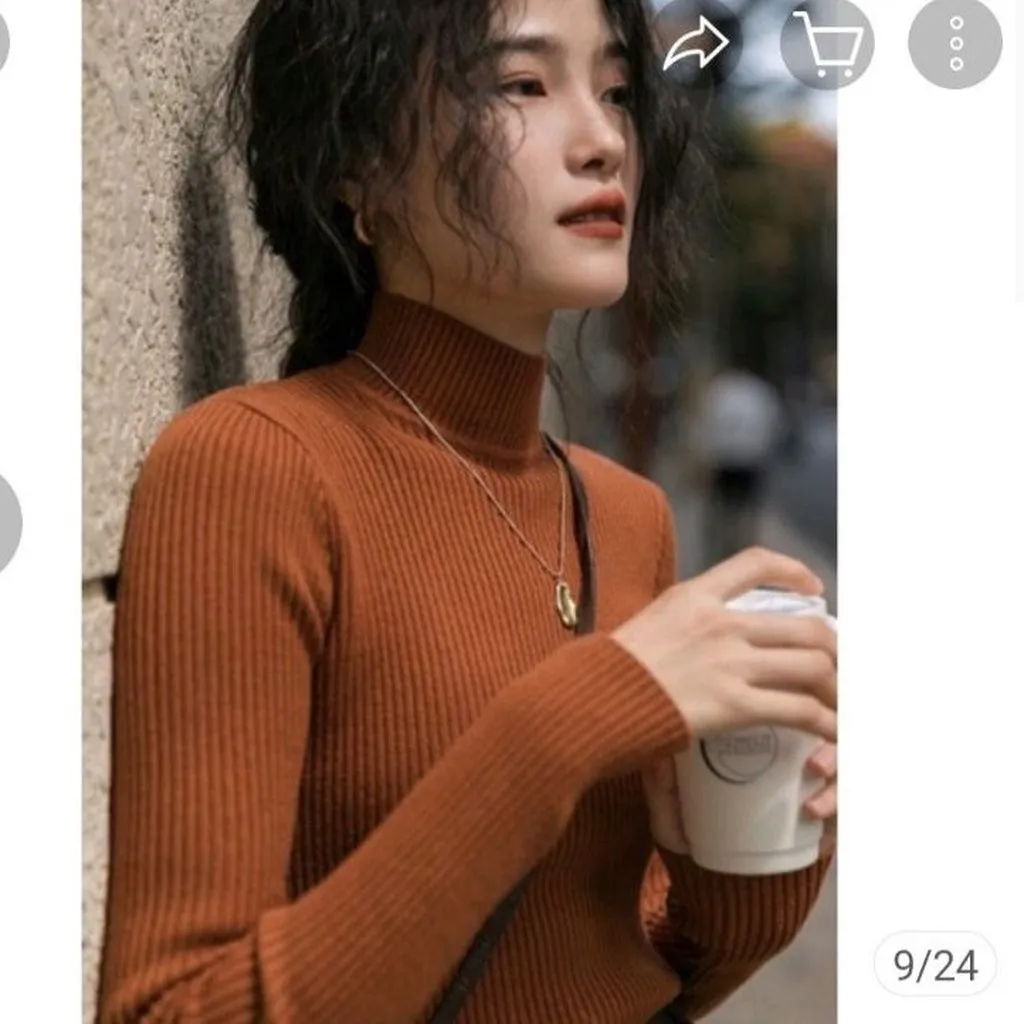 Alternative view of Áo Len Cổ Cao 3cm Chất Len Lụa Mềm Mịn Co Giãn 4 Chiều Sldca58 - Diepchi Fashion