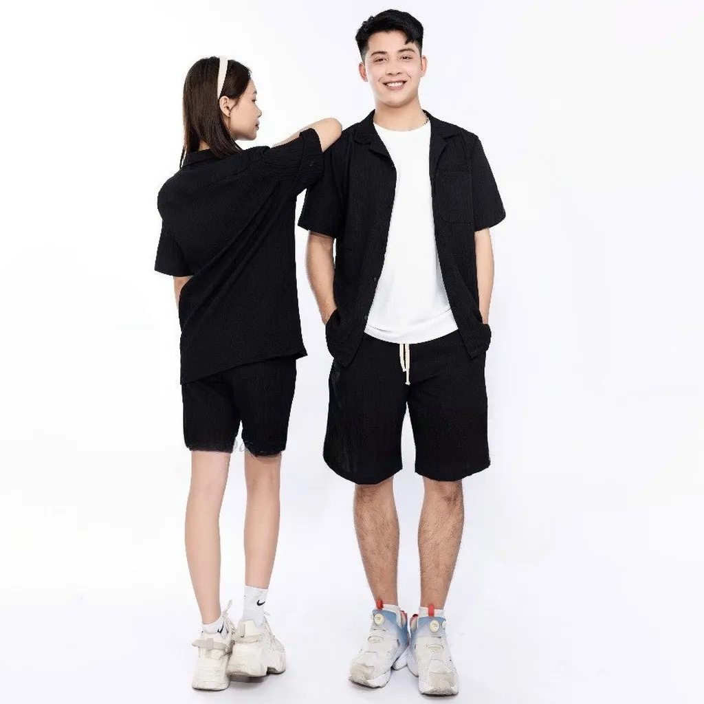 Alternative view of Bộ Quần Áo Nam Nữ Chất Liệu Đũi Gân Co Dãn 4 Chiều Thoáng Mát - Men’s Style