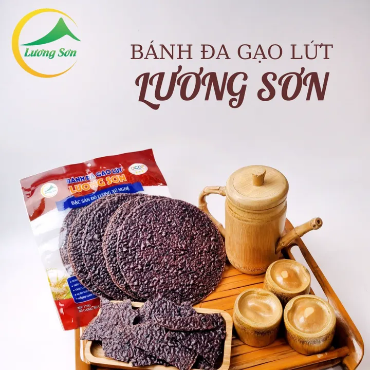 (combo 4 Gói) Bánh Đa Gạo Lứt Vừng Đen Đã Nướng - Lương Sơn