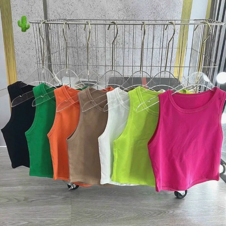 Alternative view of Áo Thun Croptop Ba Lỗ Trơn Vạt Bầu - Ausa House