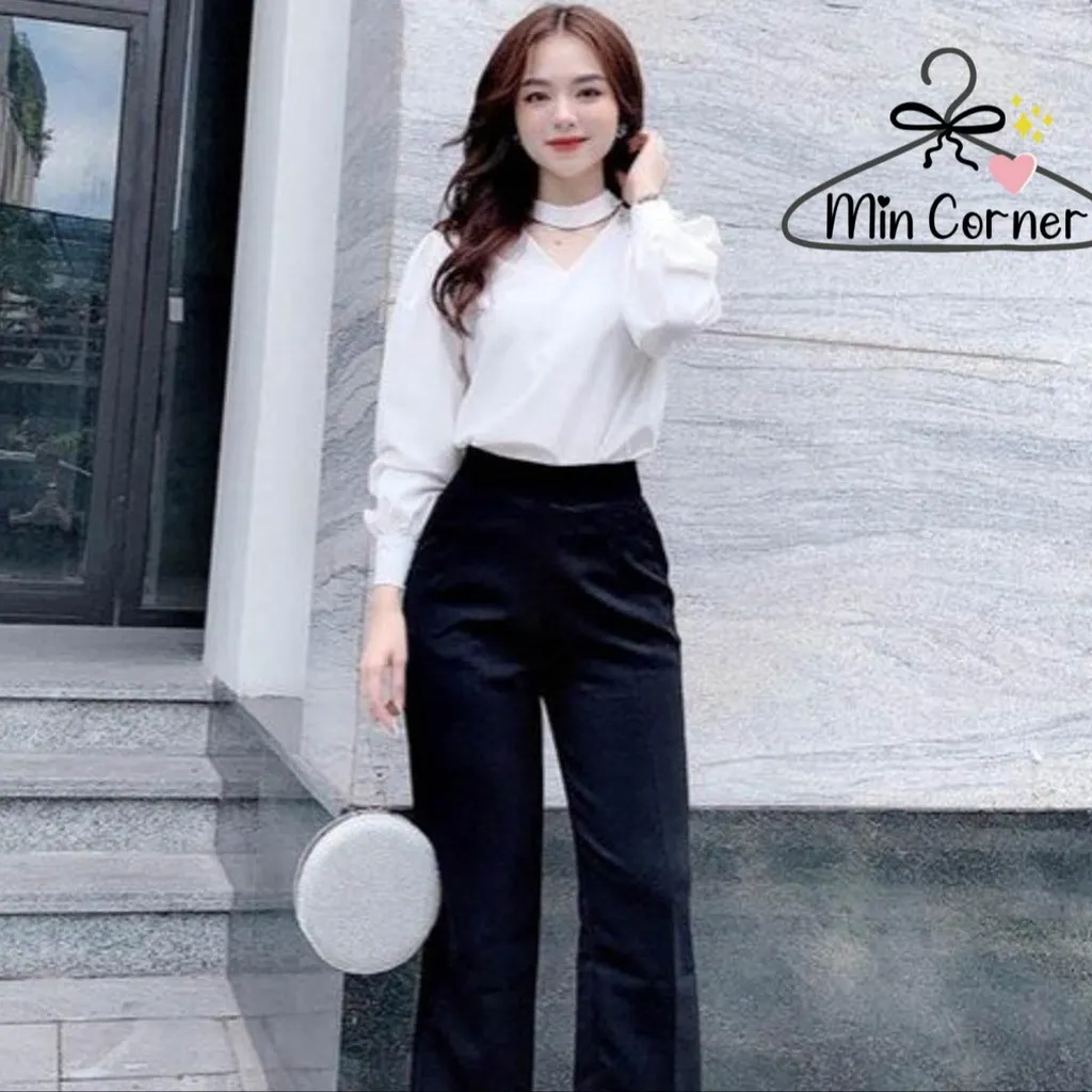 Alternative view of Áo Sơ Mi Tay Bồng Dài Cổ Chokker Ms76 - Min Corner