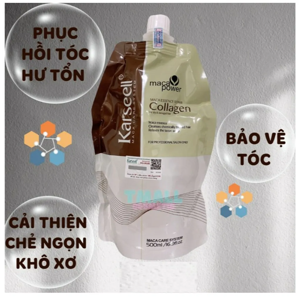 Alternative view of Kem Hấp Ủ Tóc Collagen Karseell 500ml Siêu Mượt Phục Hồi Tóc Hư Tổn, Cấp Ẩm, Dưỡng Tóc Mềm Mượt Ctb287 - Bechip