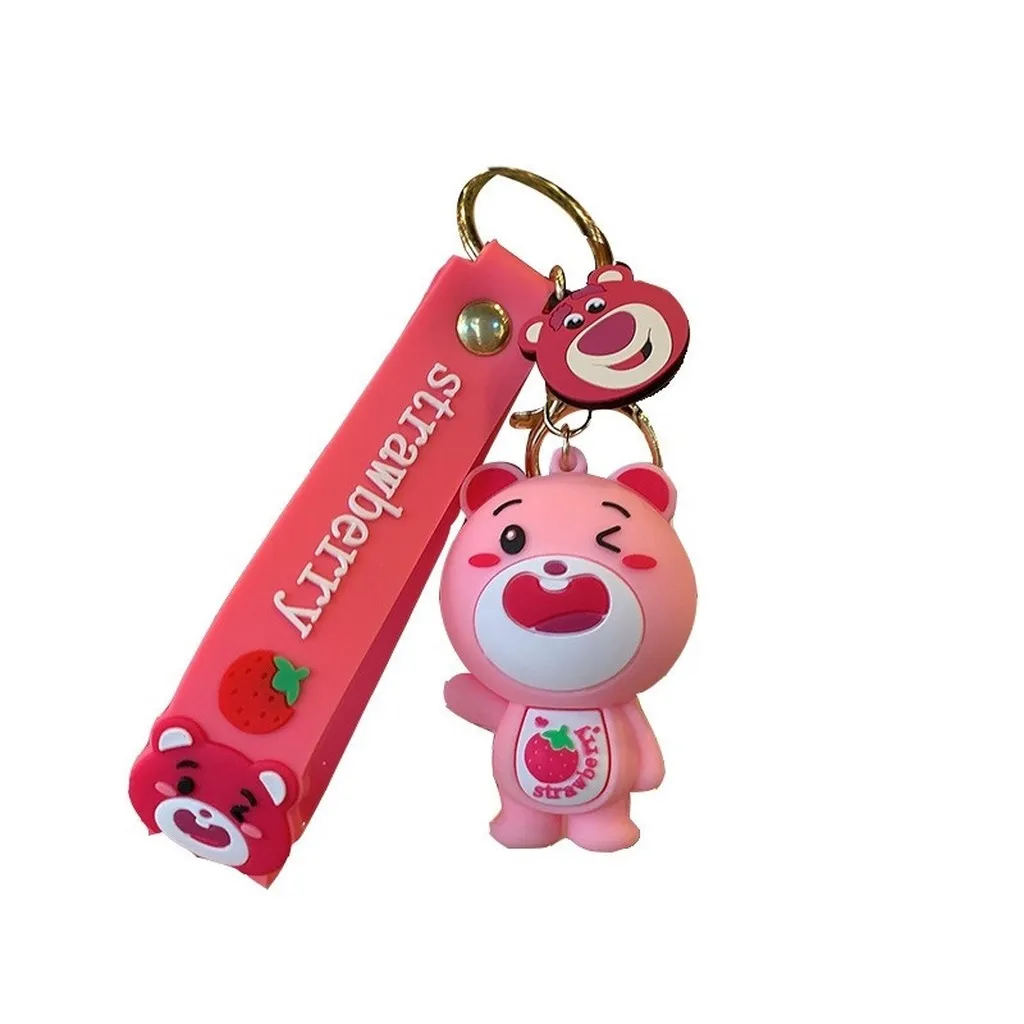 Alternative view of Móc Khóa Trang Trí Hình Gấu Dâu Lotso Silicon Dễ Thương, Phụ Kiện Túi Xách Balo Gấu Hồng - Dmastore