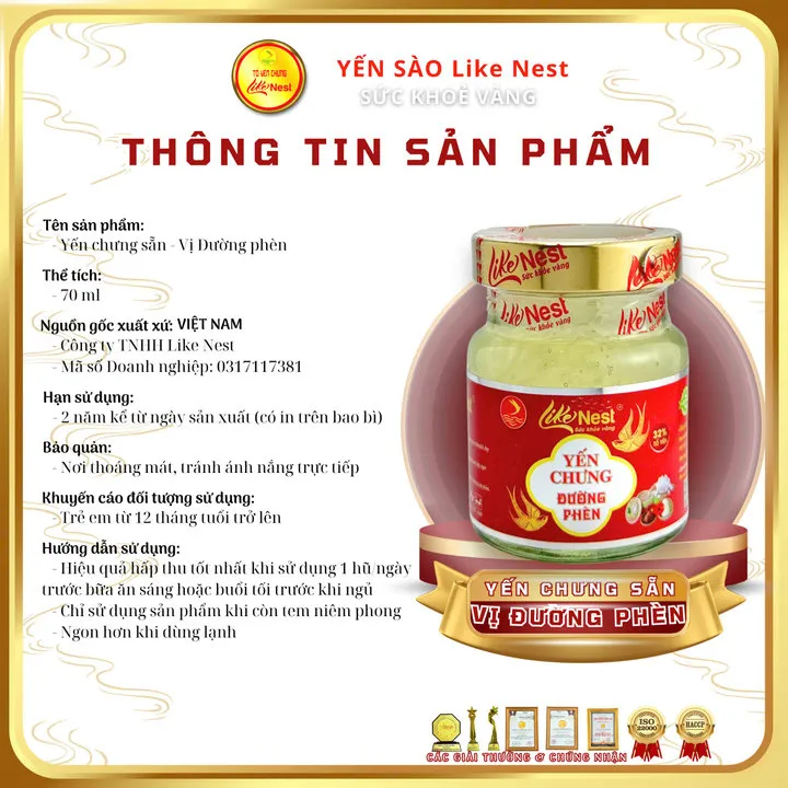 Alternative view of [giỏ Mini 6 Hủ] Yến Chưng Đường Phèn Like Nest 32% Tổ Yến - Like Beauty