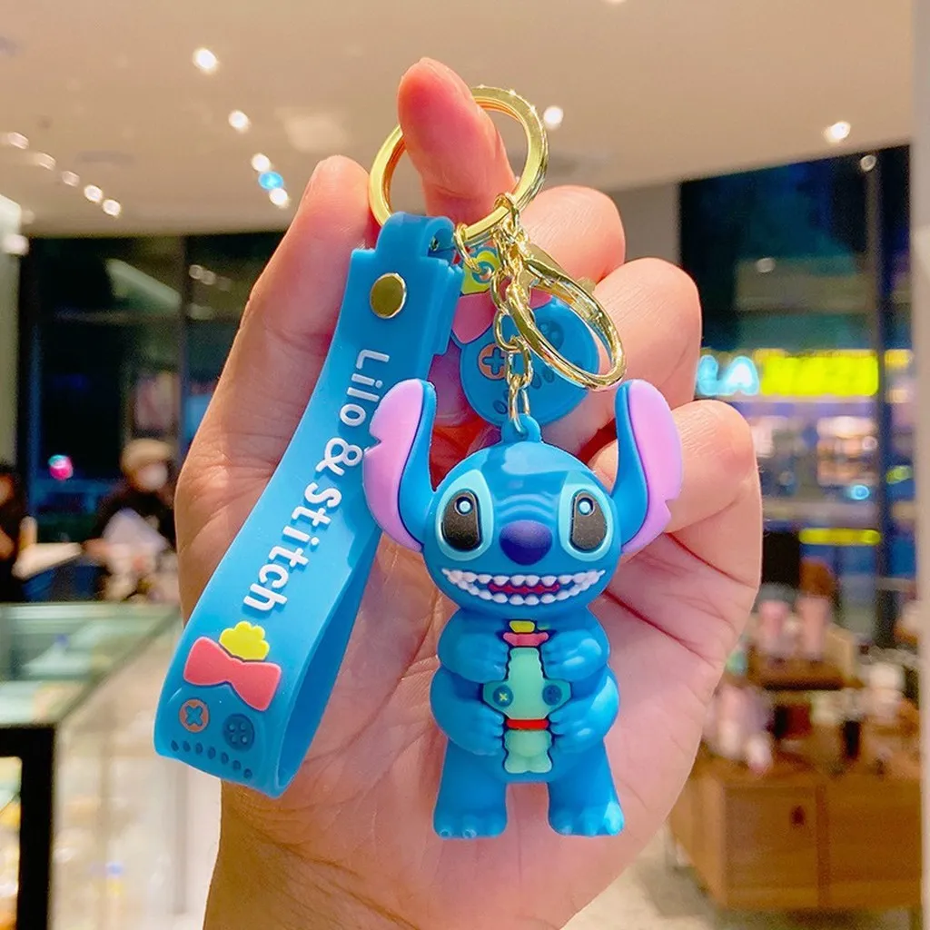 Alternative view of Móc Khóa Hoạt Hình Stitch Xanh Silicon Treo Chìa Khóa, Túi Xách, Balo Siêu Cute - Dmastore