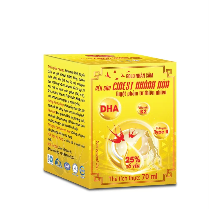 Alternative view of (lọ) Yến Sào Cinest 25% Gold Nhân Sâm 70ml - Franci