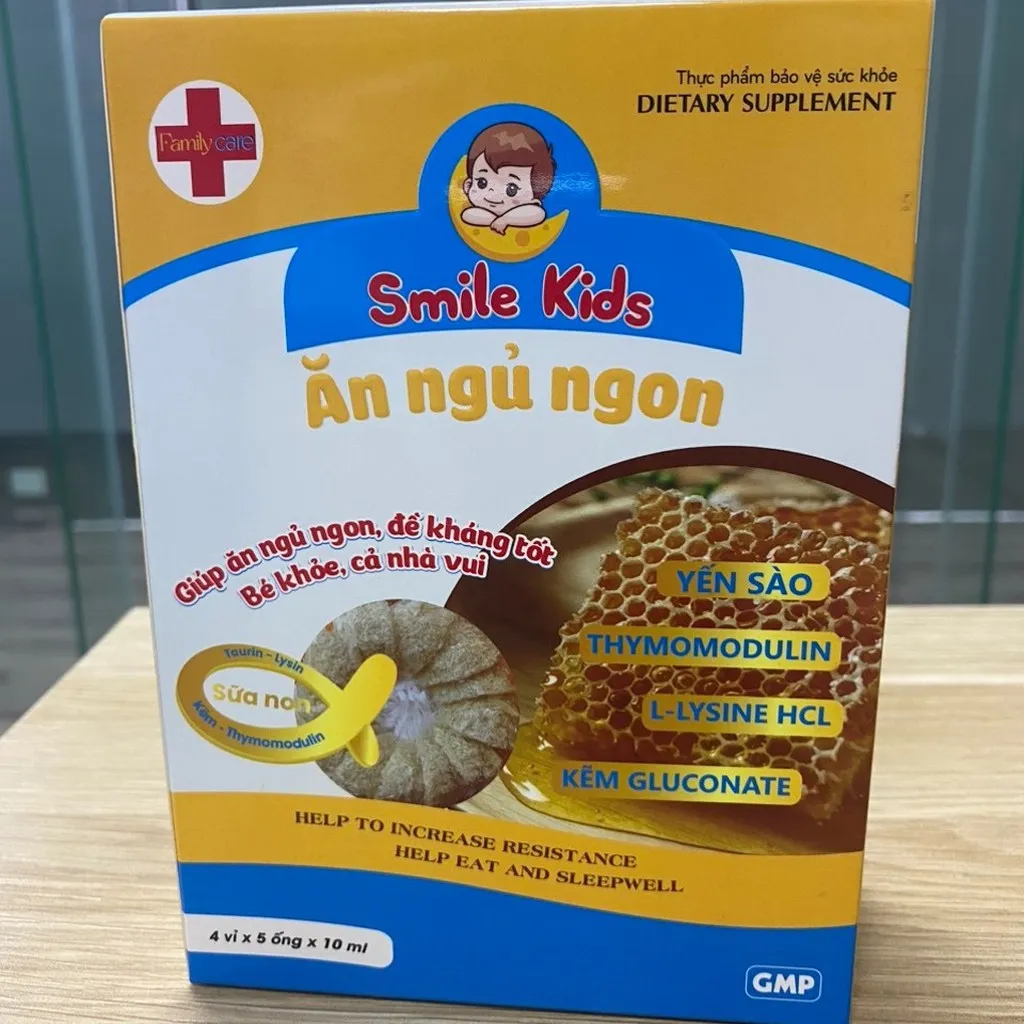 Siro Smile Kids Giúp Ăn Ngủ Ngon, Ngủ Ngon, Tăng Sức Đề Kháng Hộp 20 Ống - Family Care