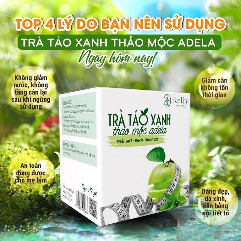 Alternative view of Trà Táo Xanh Giảm Cân Kelly Thảo Mộc Adela Detox Hộp 12gói - Adela Detox