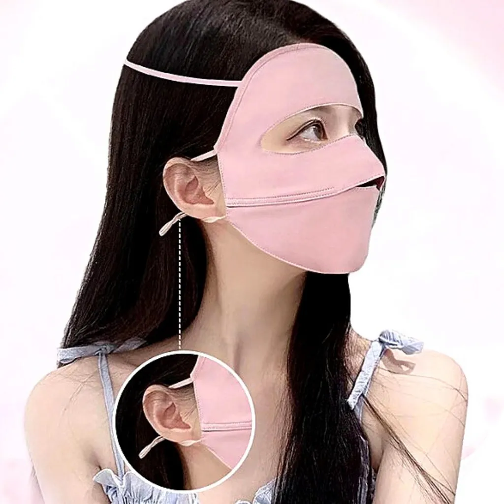 Alternative view of Set 3 Cái Mặt Nạ Vải Lụa Băng Kiểu Dáng Gradient Full Mặt Chống Nắng, Chống Tia Uv - Shop Mẹ Bống