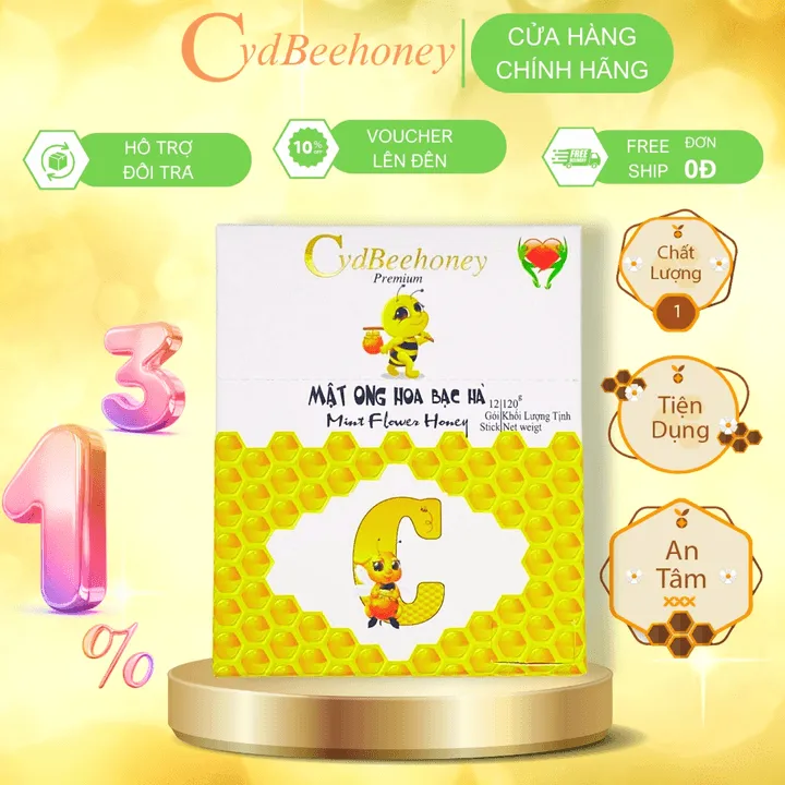 Hộp Mật Ong Hoa Bạc Hà 12x10g - Cvdbeehoney