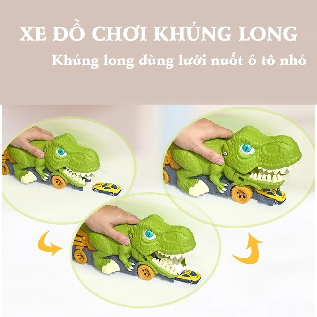 Alternative view of Xe Ô Tô Đồ Chơi Xe Khủng Long Nuốt Ô Tô Con Siêu Thú Vị Tặng Kèm Set 6 Ô Tô Con Hàng Loại 1 Kèm Hộp