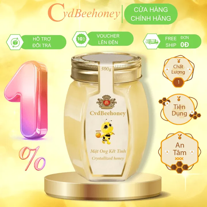 Mật Ong Kết Tinh Nhân Tạo Sâm Tiến Vua Cao Cấp 500g - Cvdbeehoney