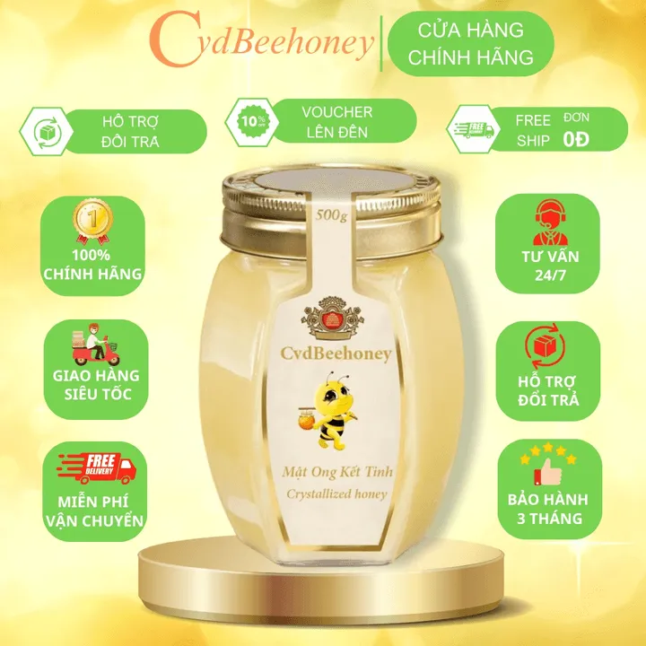 Alternative view of Mật Ong Kết Tinh Nhân Tạo Sâm Tiến Vua Cao Cấp 500g - Cvdbeehoney