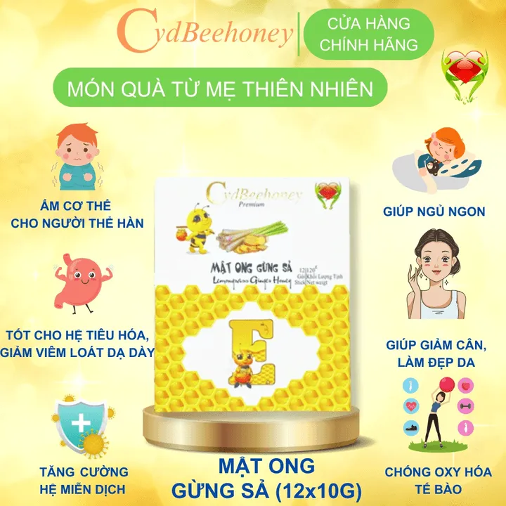 Hộp Mật Ong Gừng Sả 12x10g - Cvdbeehoney