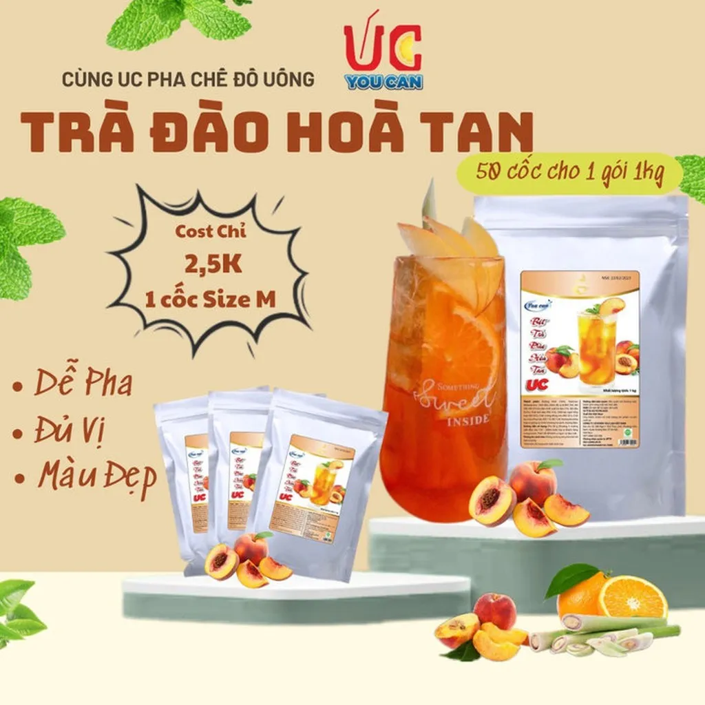 Alternative view of [túi 1kg] Bột Trà Đào Hòa Tan Tiện Lợi, Giàu Vitamin C, Không Chứa Chất Bảo Quản U007 - Lady's Passion