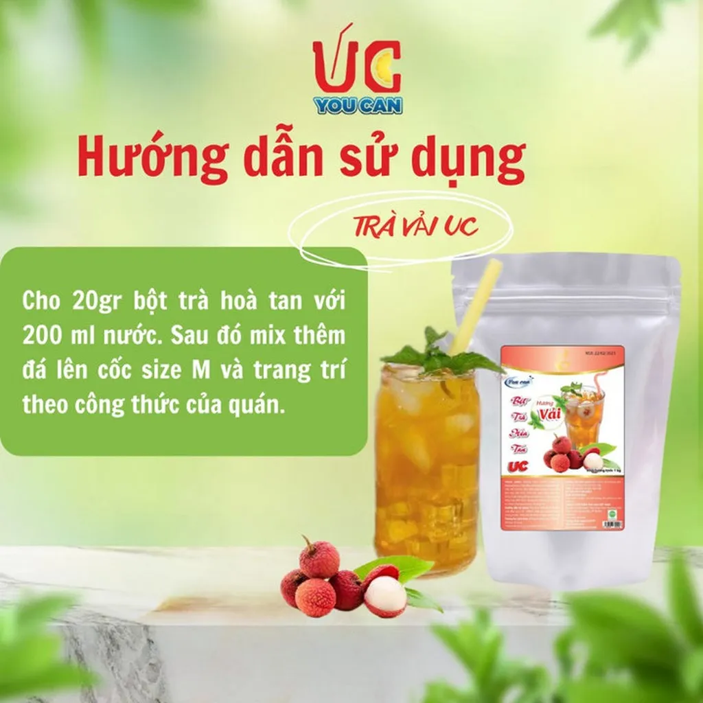 Alternative view of [túi 1kg] Bột Trà Vải Hòa Tan Tiện Lợi, Giàu Vitamin C, Không Chứa Chất Bảo Quản U010 - Lady's Passion
