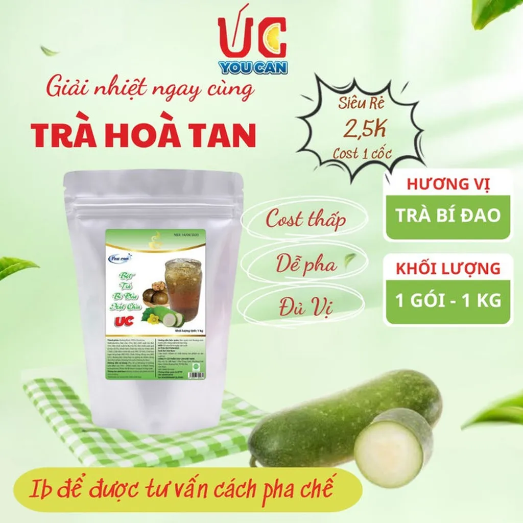 [thùng 10kg] Bột Trà Bí Đao Hạt Chia Hòa Tan Tiện Lợi, Giàu Vitamin C, Không Chứa Chất Bảo Quản U012 - Lady's Passion