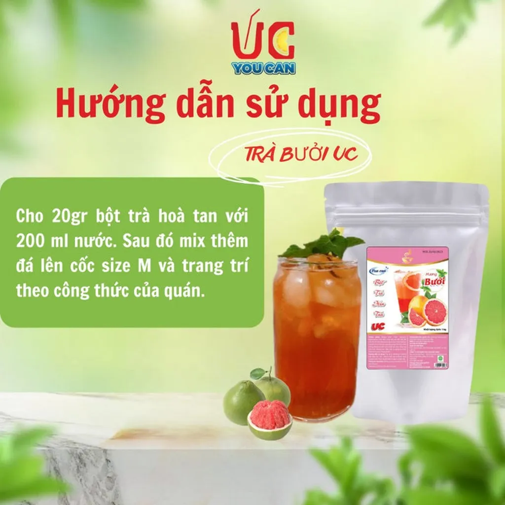 Alternative view of [túi 1kg] Bột Trà Bưởi Hòa Tan Tiện Lợi, Giàu Vitamin C, Không Chứa Chất Bảo Quản U004 - Lady's Passion